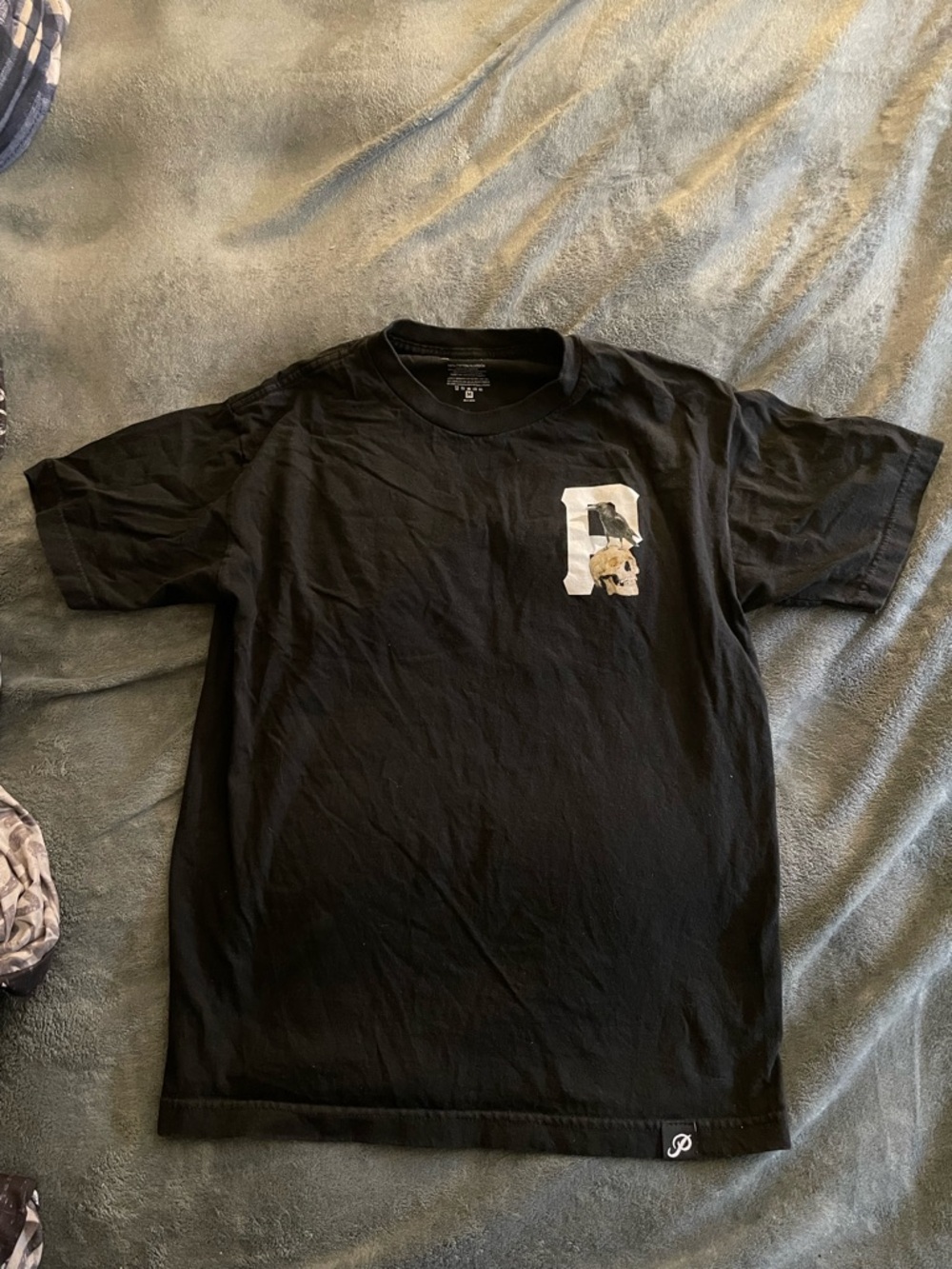 Primitive Men’s Black Short Sleeve Tee with White 'P' and Graphic